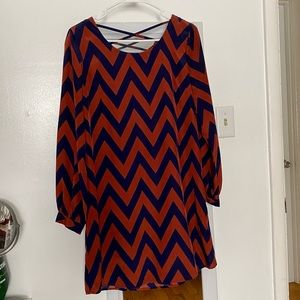 Charming Charlie Patterned Long-sleeve Dress